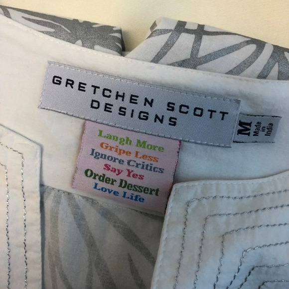 Gretchen Scott White Silver Accent Tunic Shirt - Picture 2 of 7